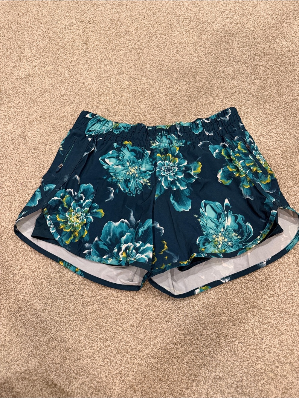 Avia Teal Floral Athletic Shorts